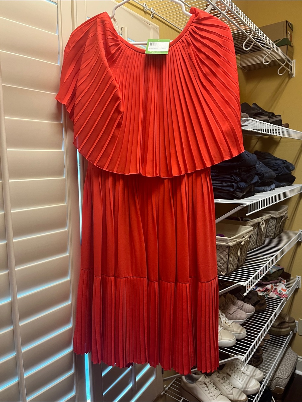 kate spade Red Pleated Midi Dress